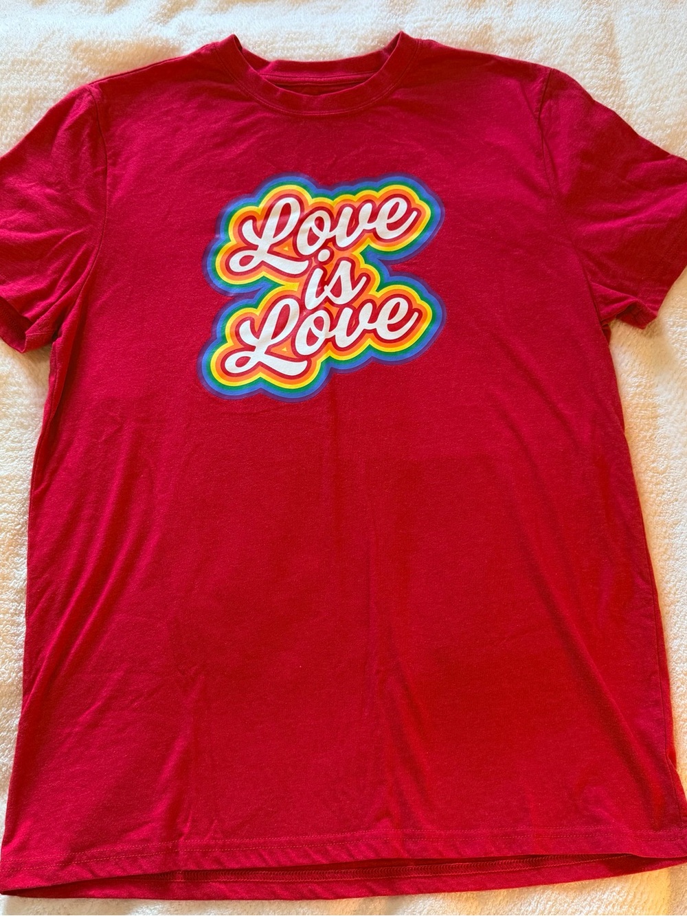 Love is Love Rainbow Graphic Tee - Red